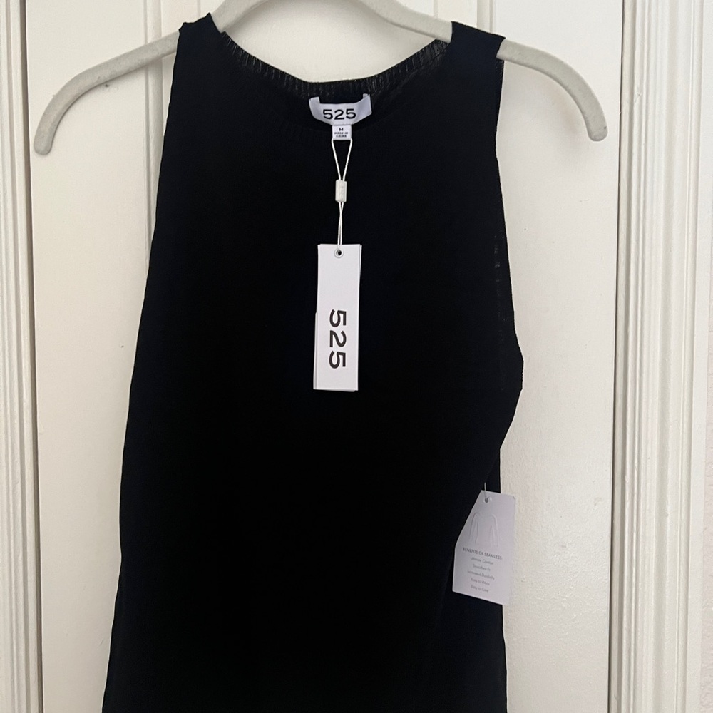 525 America Black Tank Top Sleeveless Knit